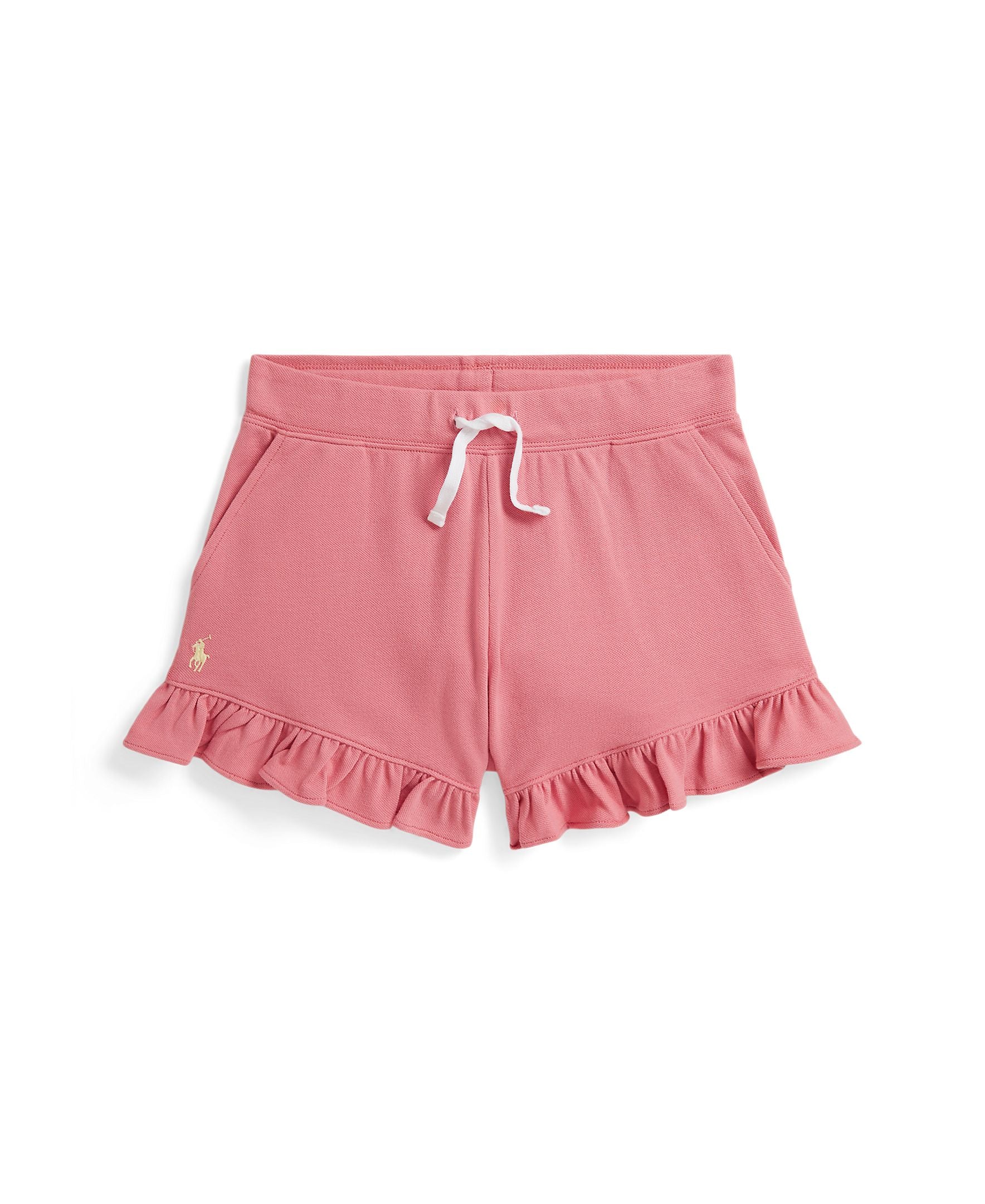 Ralph Lauren Girls Stretch Mesh Ruffle Pink Short_ 313936253500