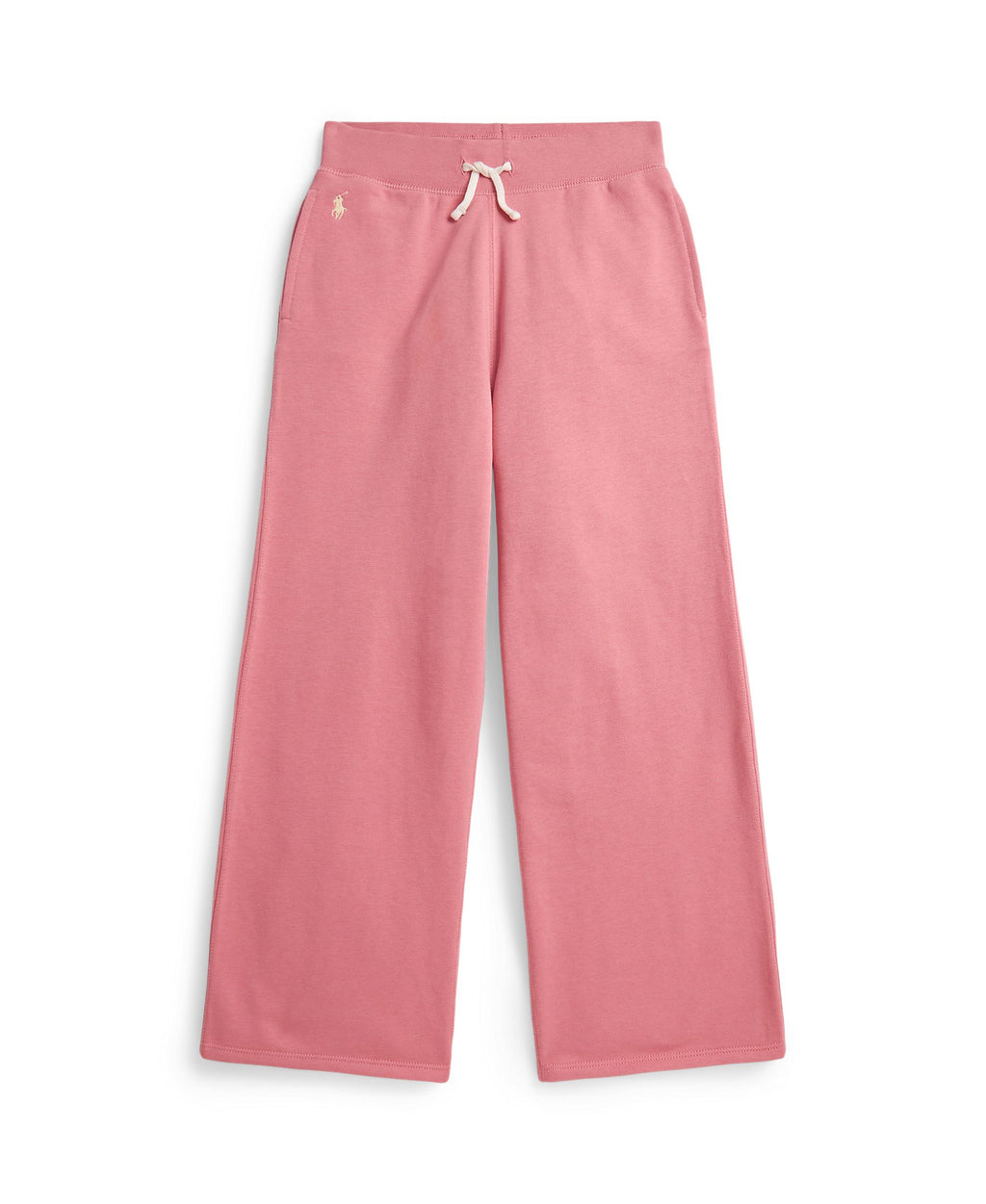 Ralph Lauren Girls Easy French Terry Pink Wide Leg Pants_ 313957843501