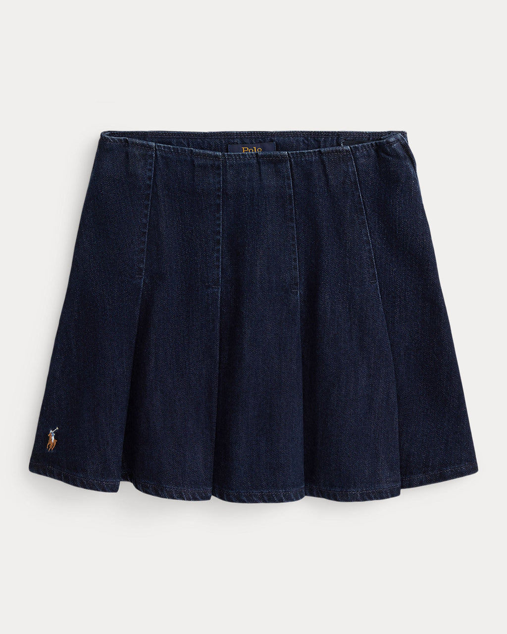 Ralph Lauren Girls Pleated Cotton Denim Skirt