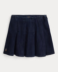 Ralph Lauren Girls Pleated Cotton Denim Skirt