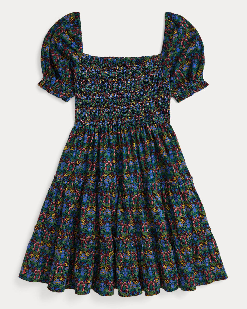 Ralph Lauren Girls Floral Smocked Cotton Jersey Dress