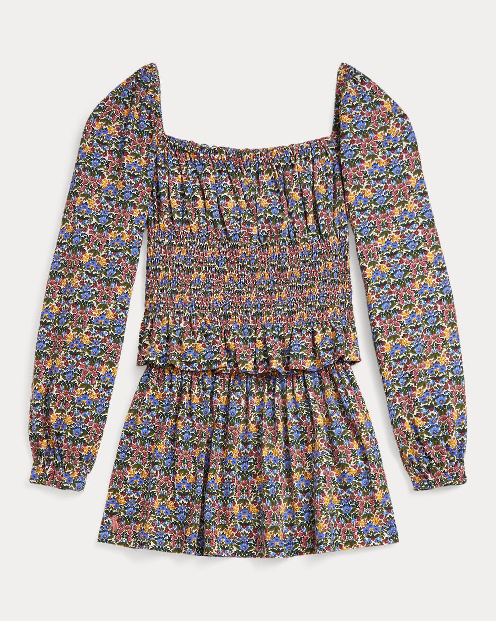Ralph Lauren Girls Floral Smocked Top & Skirt Set