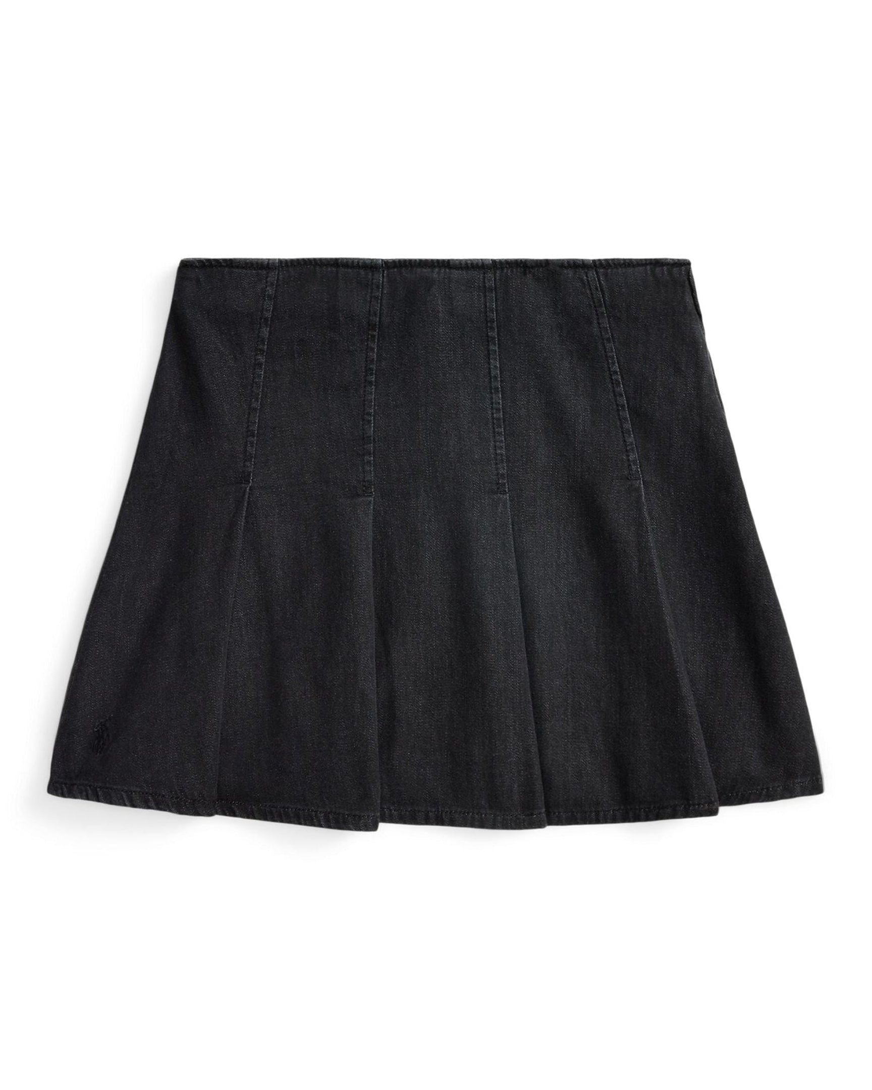 Ralph Lauren Girls Pleated Cotton Denim Skirt