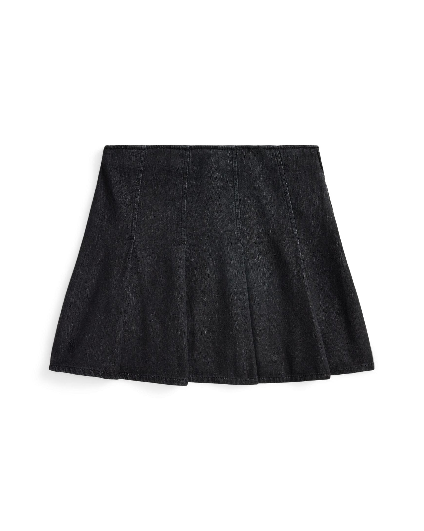 Ralph Lauren Girls Pleated Cotton Denim Skirt