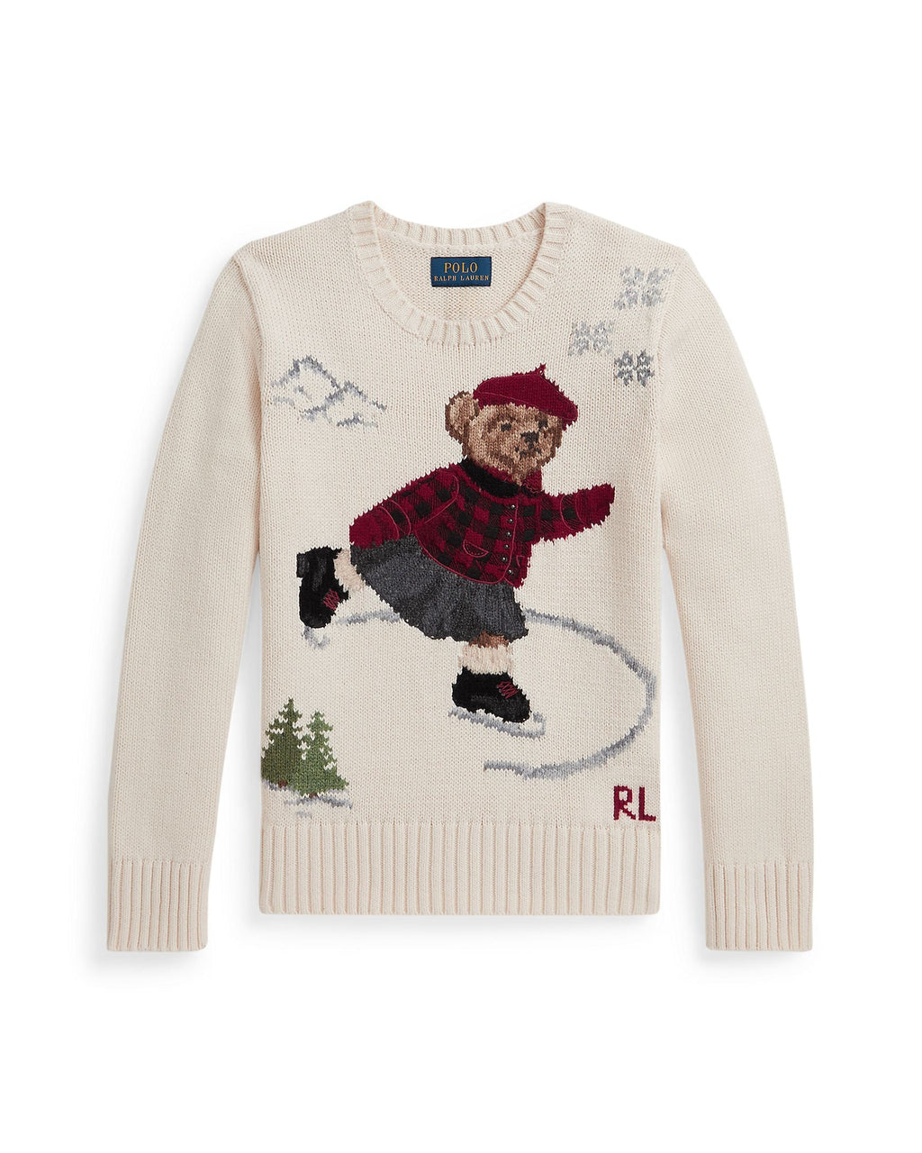 Ralph Lauren Girls Polo Bear Crewneck Sweater