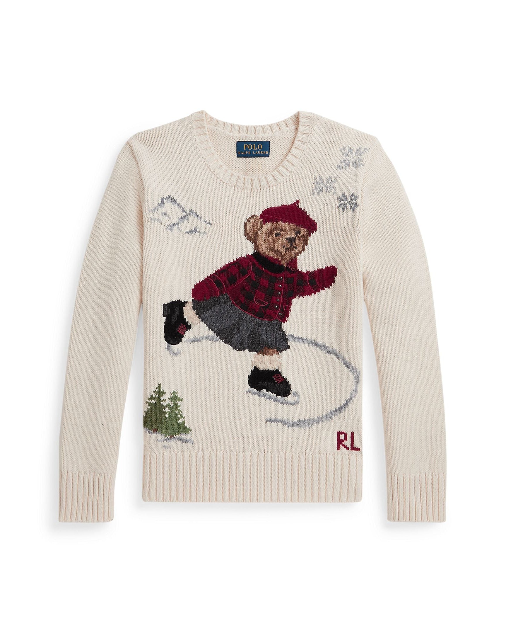 Ralph Lauren Girls Polo Bear Crewneck Sweater