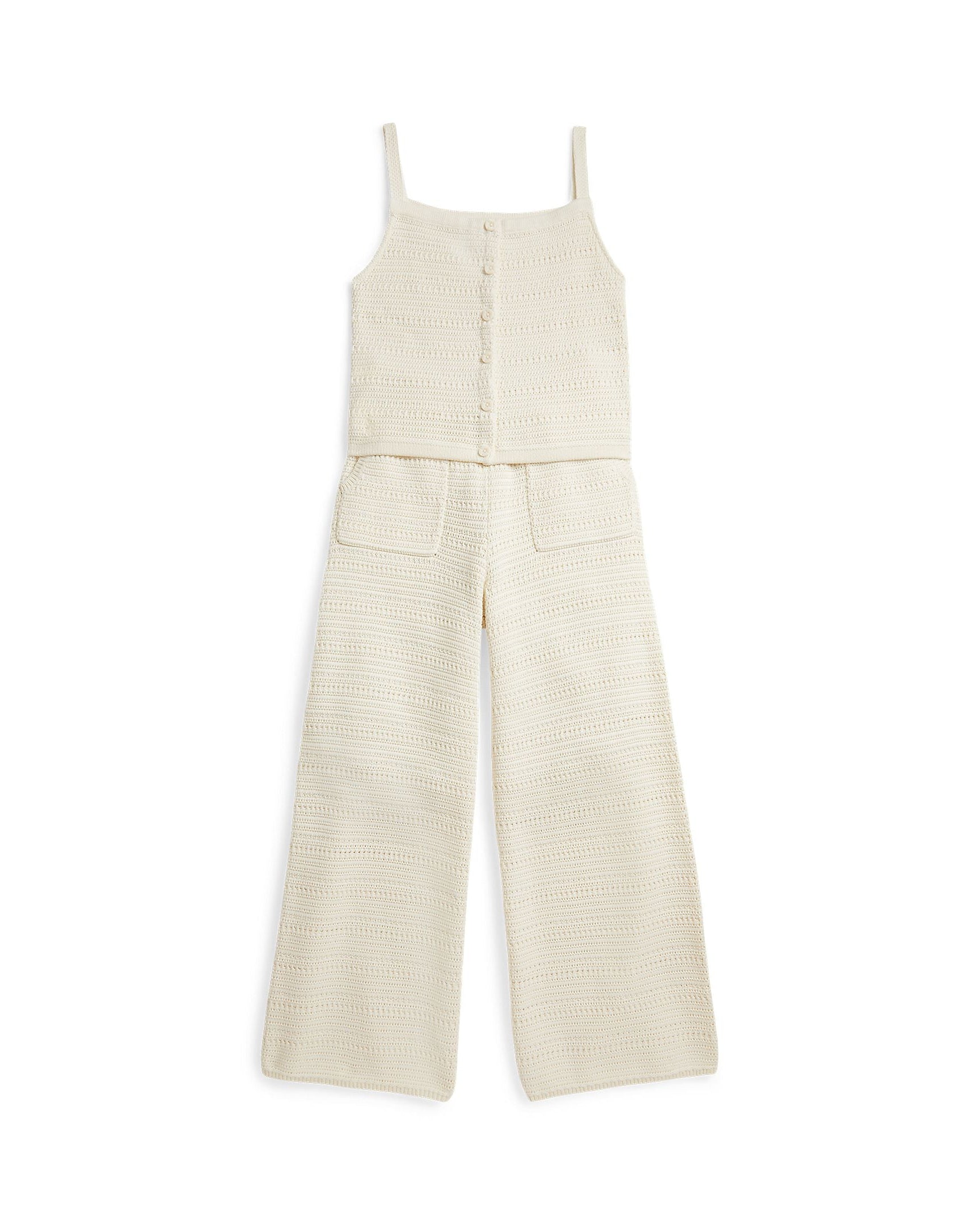 Ralph Lauren Girls Crocheted Cotton Sweater Top & Pant