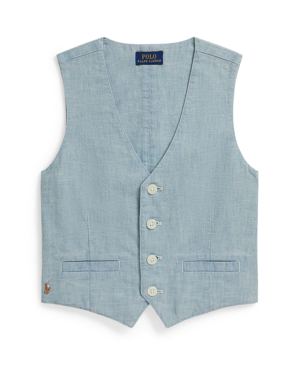 Ralph Lauren Girls Chambray Woven Blue Pullover_ 313A11800001