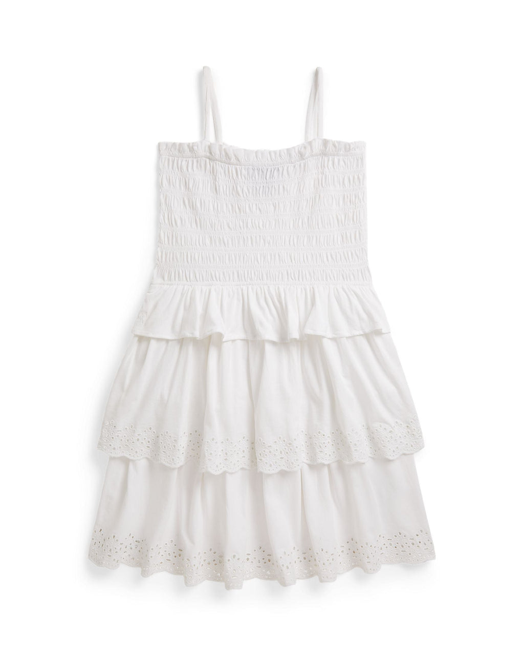Ralph Lauren Girls Smocked Cotton Jersey Dress