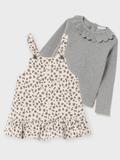 Mayoral Baby Overall Skirt + Long Sleeve Grey Shirt Set - NorthGirls
