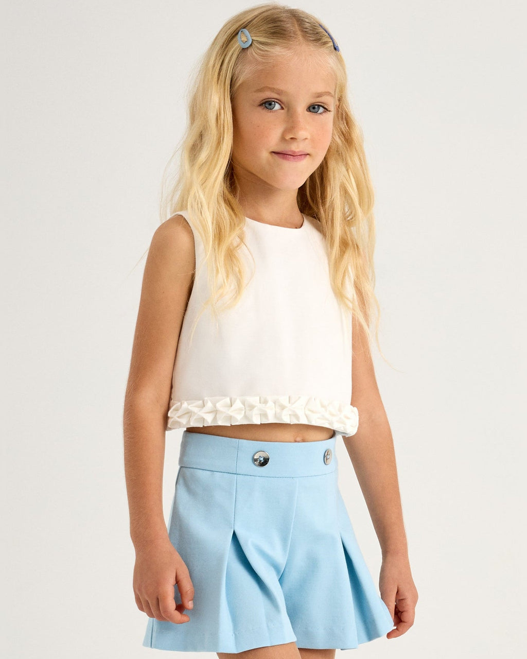 Mayoral Girls Dressy Pleated Shorts_ 3201 - NorthGirls