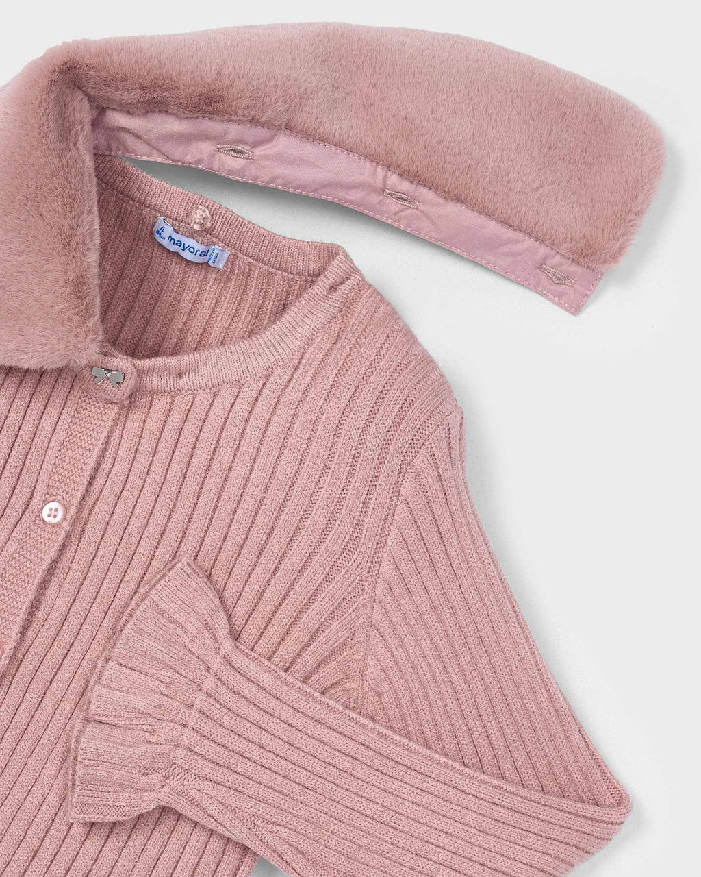 Mayoral Girls Faux Fur Collar Cardigan_ 4311 - NorthGirls