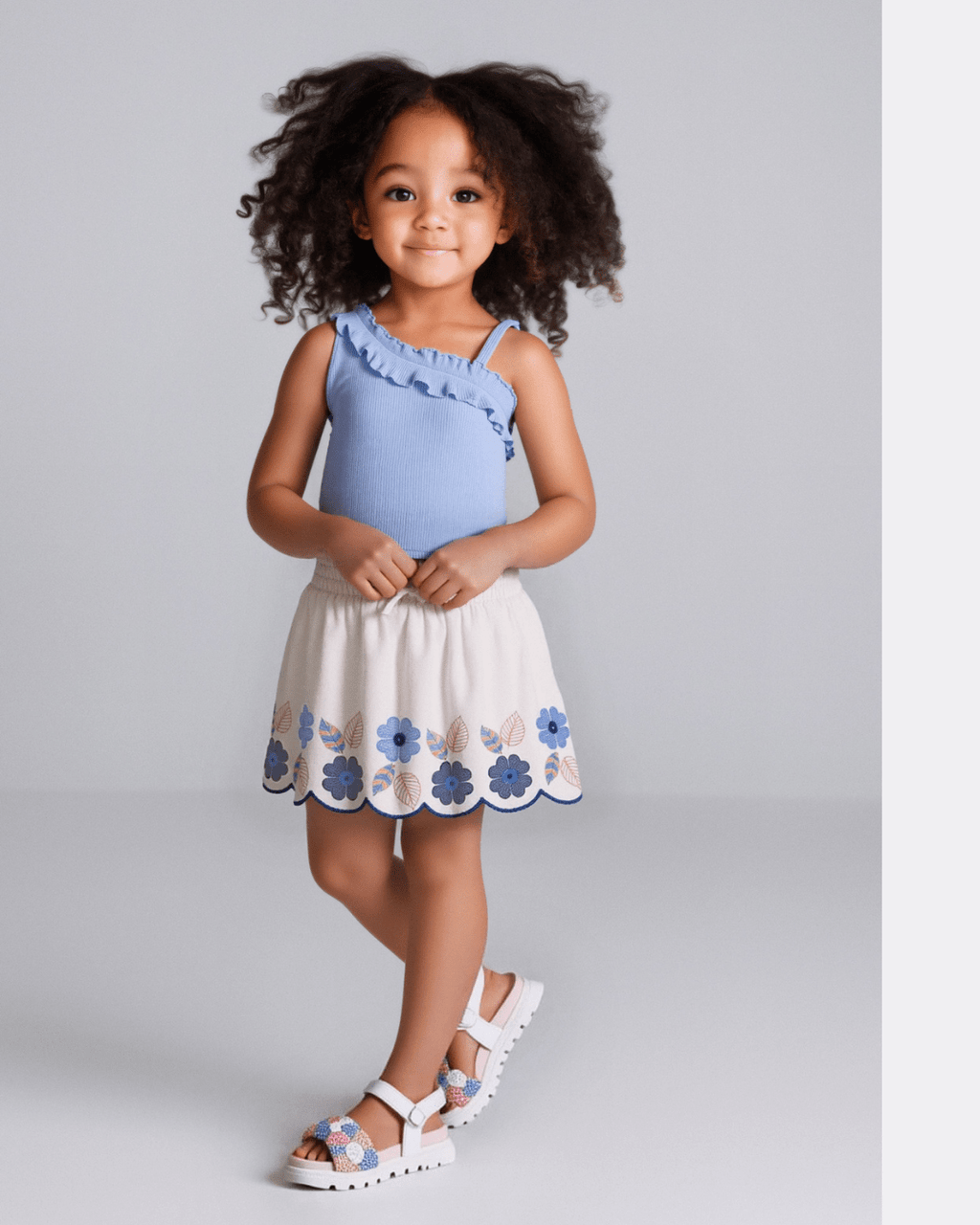 Mayoral Girls Floral Embroidered Skirt_ 3903 - NorthGirls