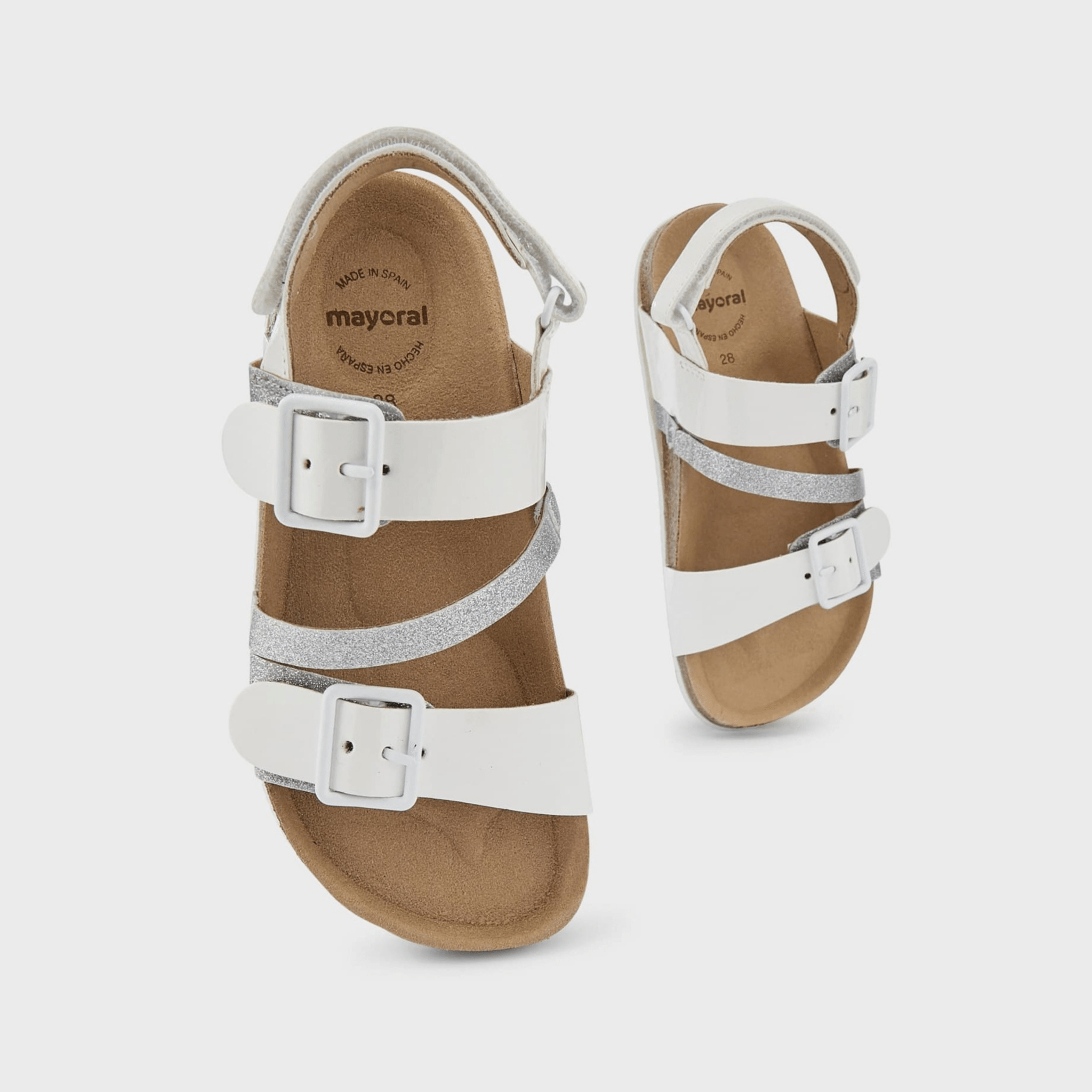 Mayoral Mini Strapped Glitter Sandals White Silver_45369 - 23 - NorthGirls