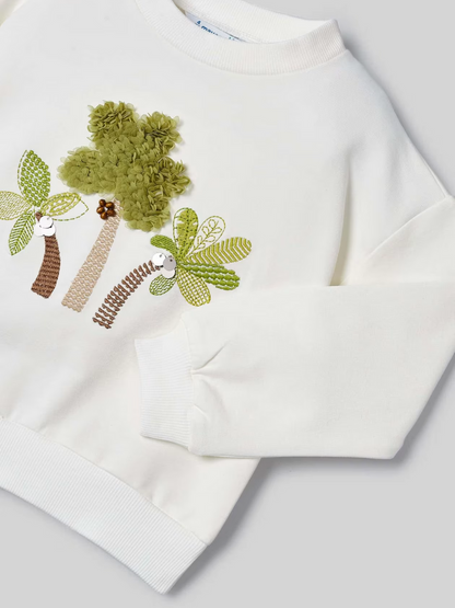Mayoral Mini White Embroidered Palm Pullover_ 3469-41