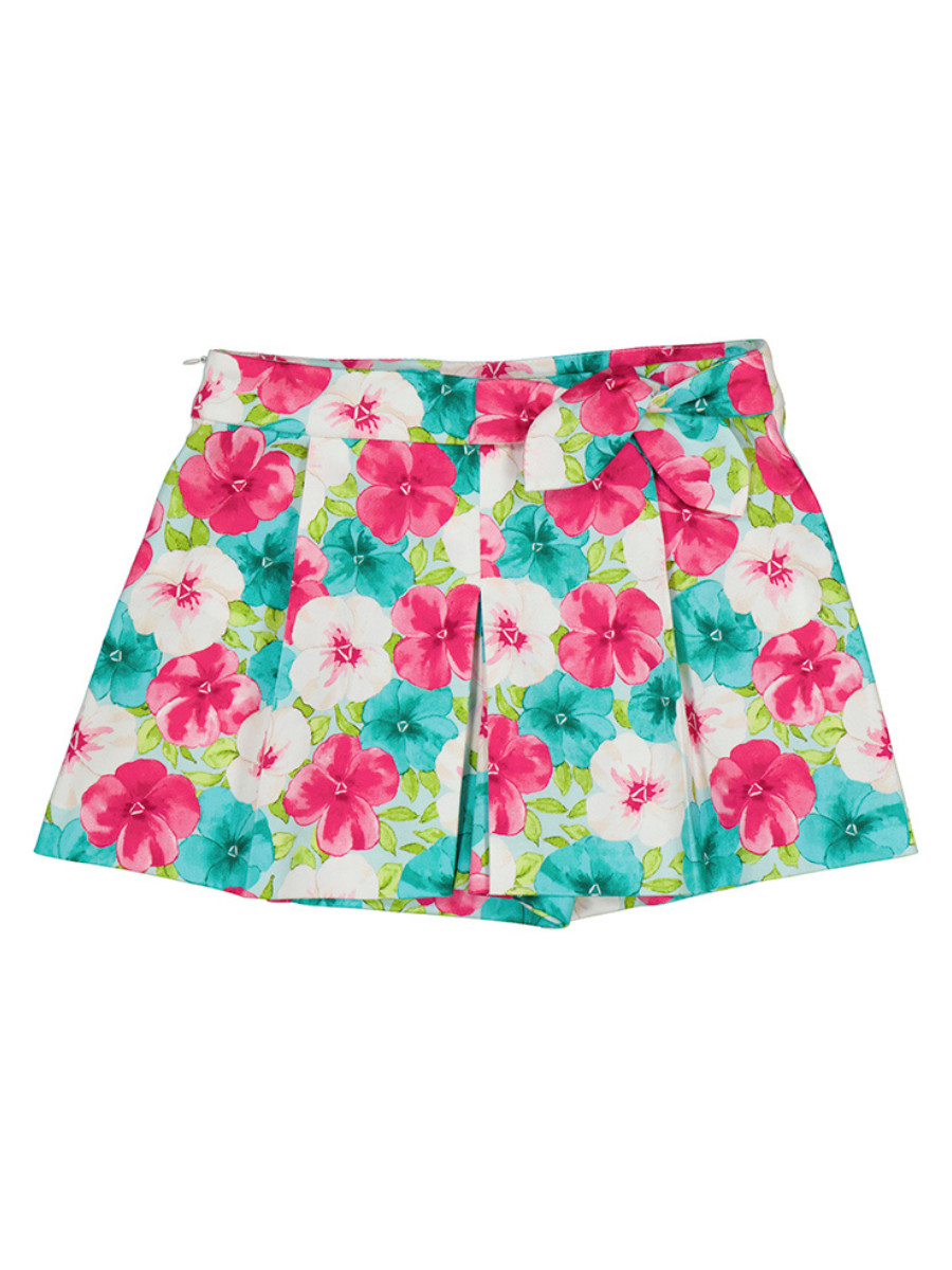 Mayoral Mini Fuchsia Floral Sateen Skort_ 3907-59