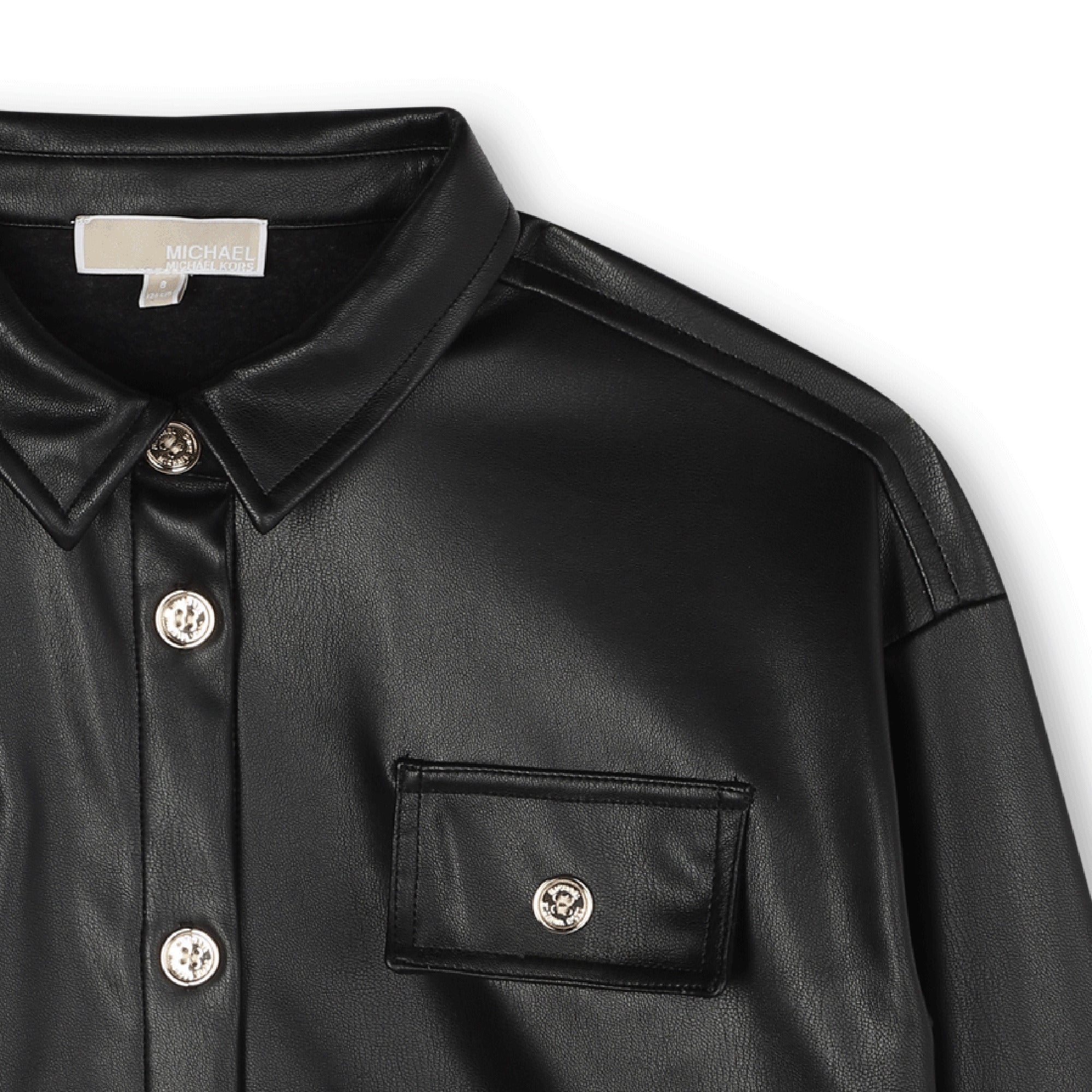 Michael Kors Girls Pleather Shirt_ R30437 - NorthGirls