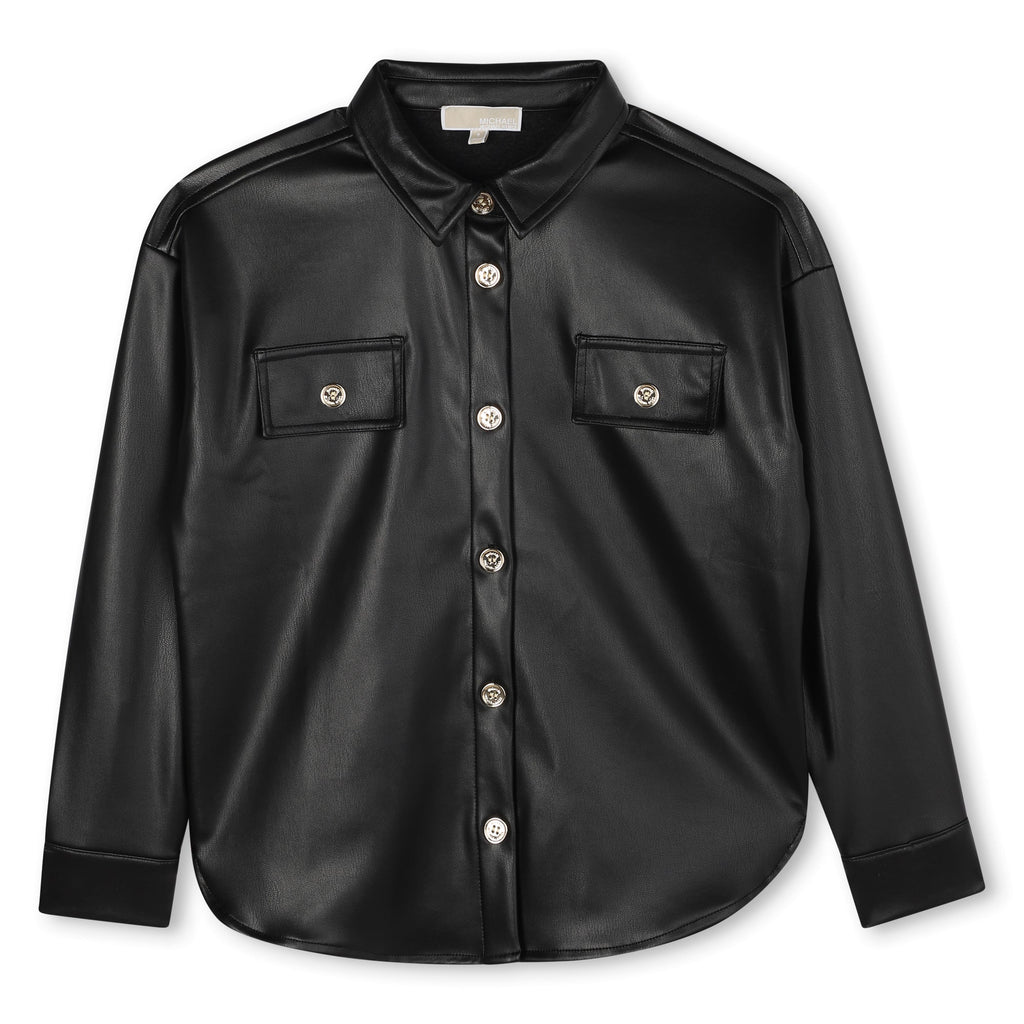Michael Kors Girls Pleather Shirt_ R30437 - NorthGirls
