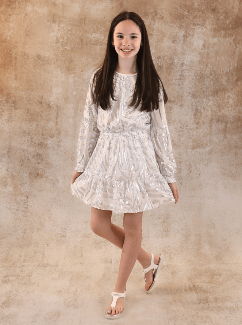 Michael Kors L/S Dress w/Metallic Pattern - NorthGirls