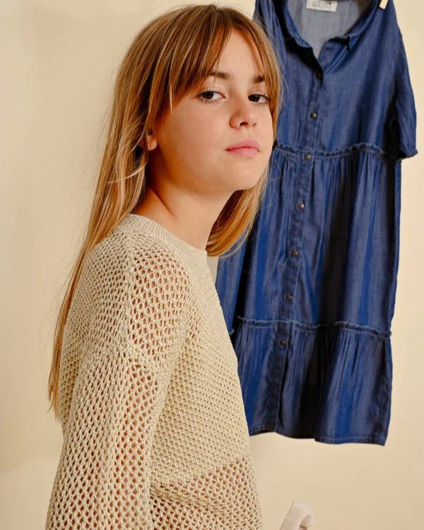 Mini Molly Girls Knitted Sweater_ MMLA997DP - NorthGirls