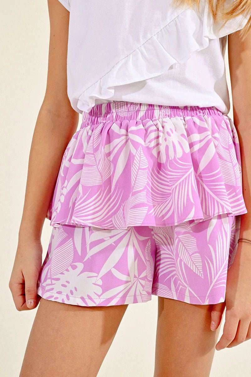 Mini Molly Ruffle Printed Shorts _ MMR1575CP - NorthGirls