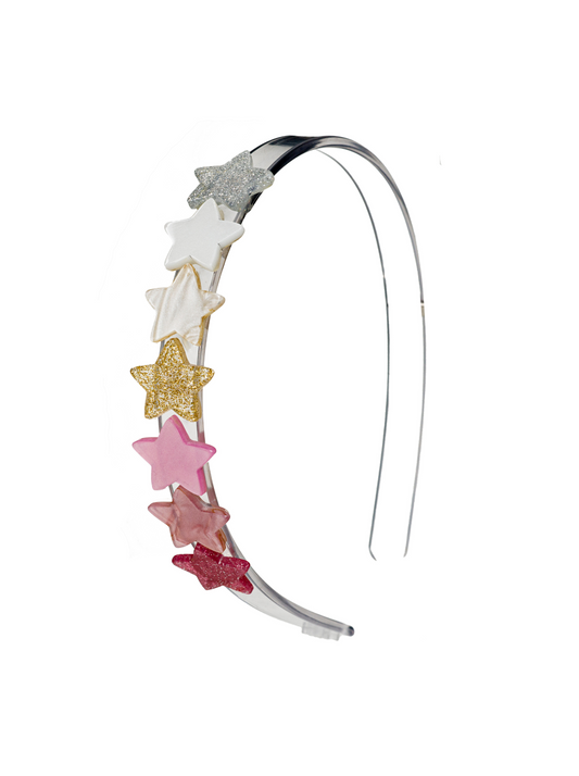 LR-Pink Mini Stars Pearlized Headband