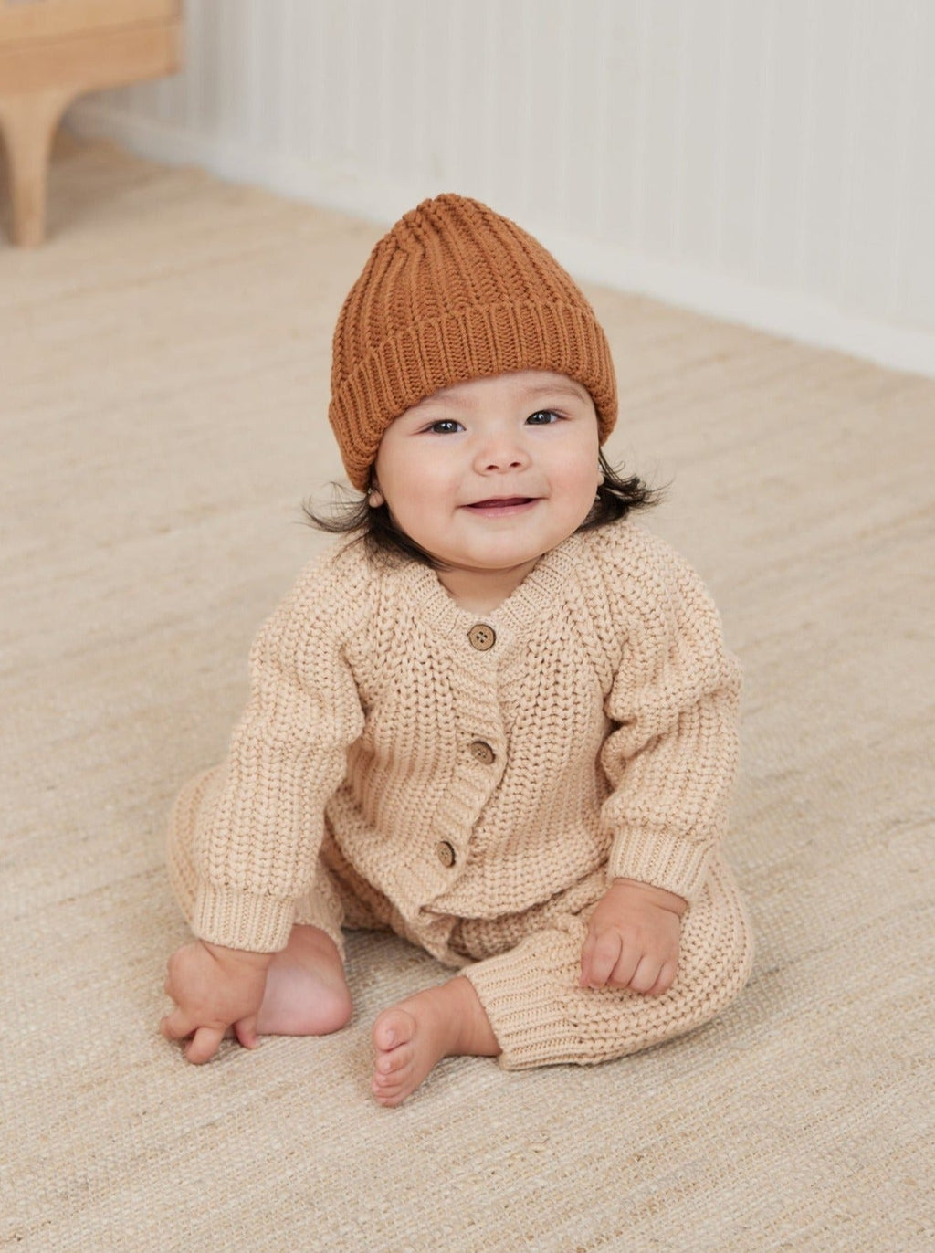 Quincy Mae Beige Knitted Chunky Jumpsuit _QM276CARA - 391 - NorthGirls