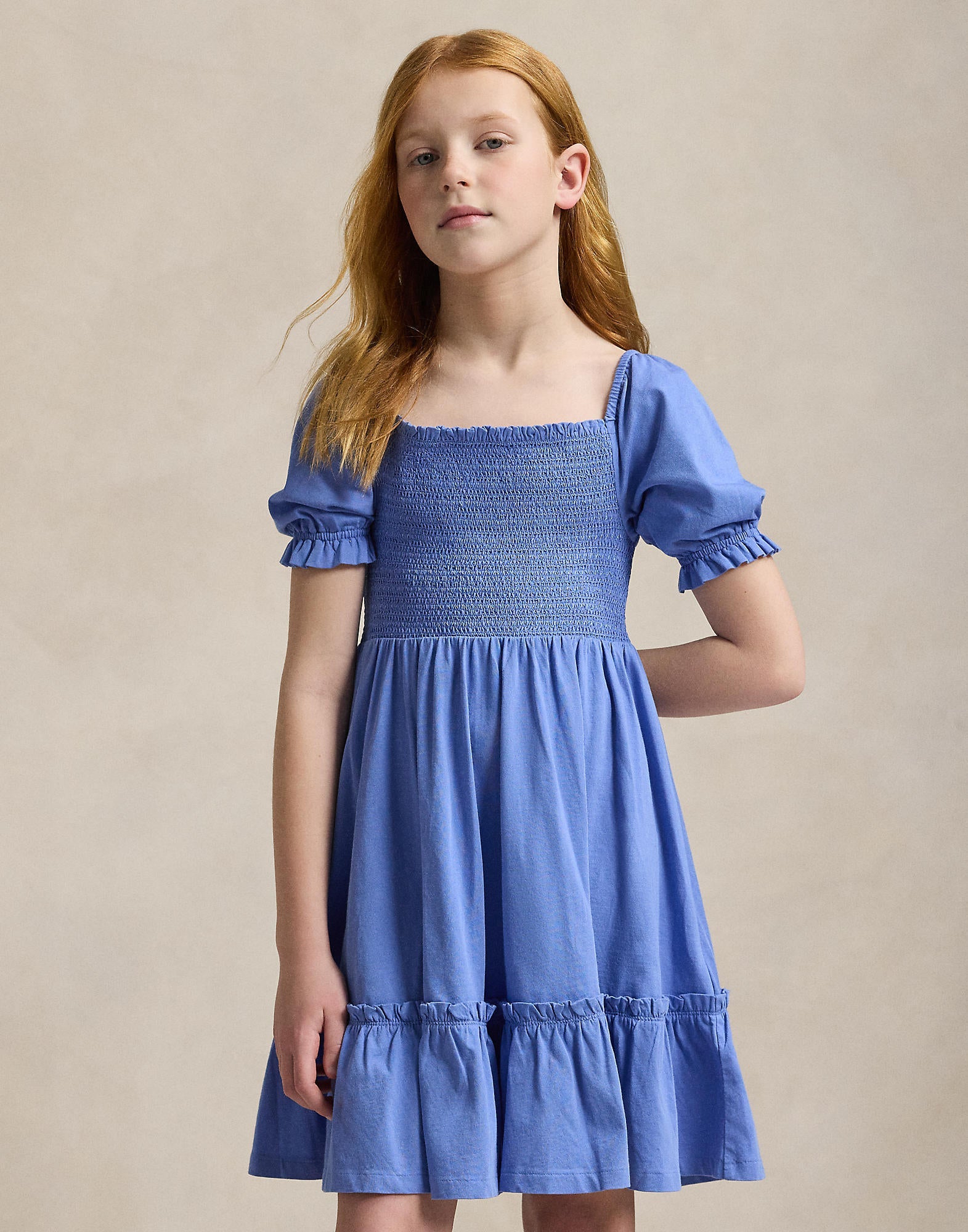 Ralph Lauren Smocked Cotton Jersey Dress_ 313965188001 - NorthGirls