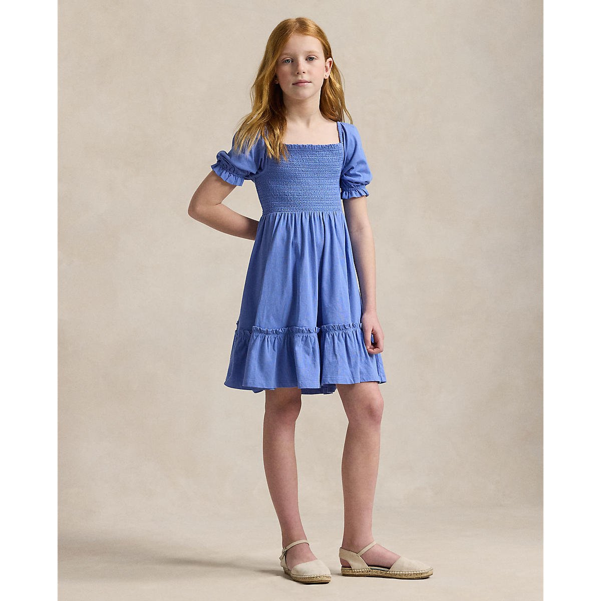 Ralph Lauren Smocked Cotton Jersey Dress_ 313965188001 - NorthGirls