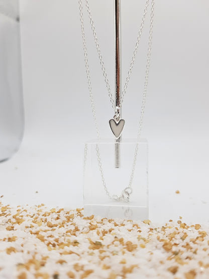 Bambu Silver Resin Heart Necklace _N10323-1950