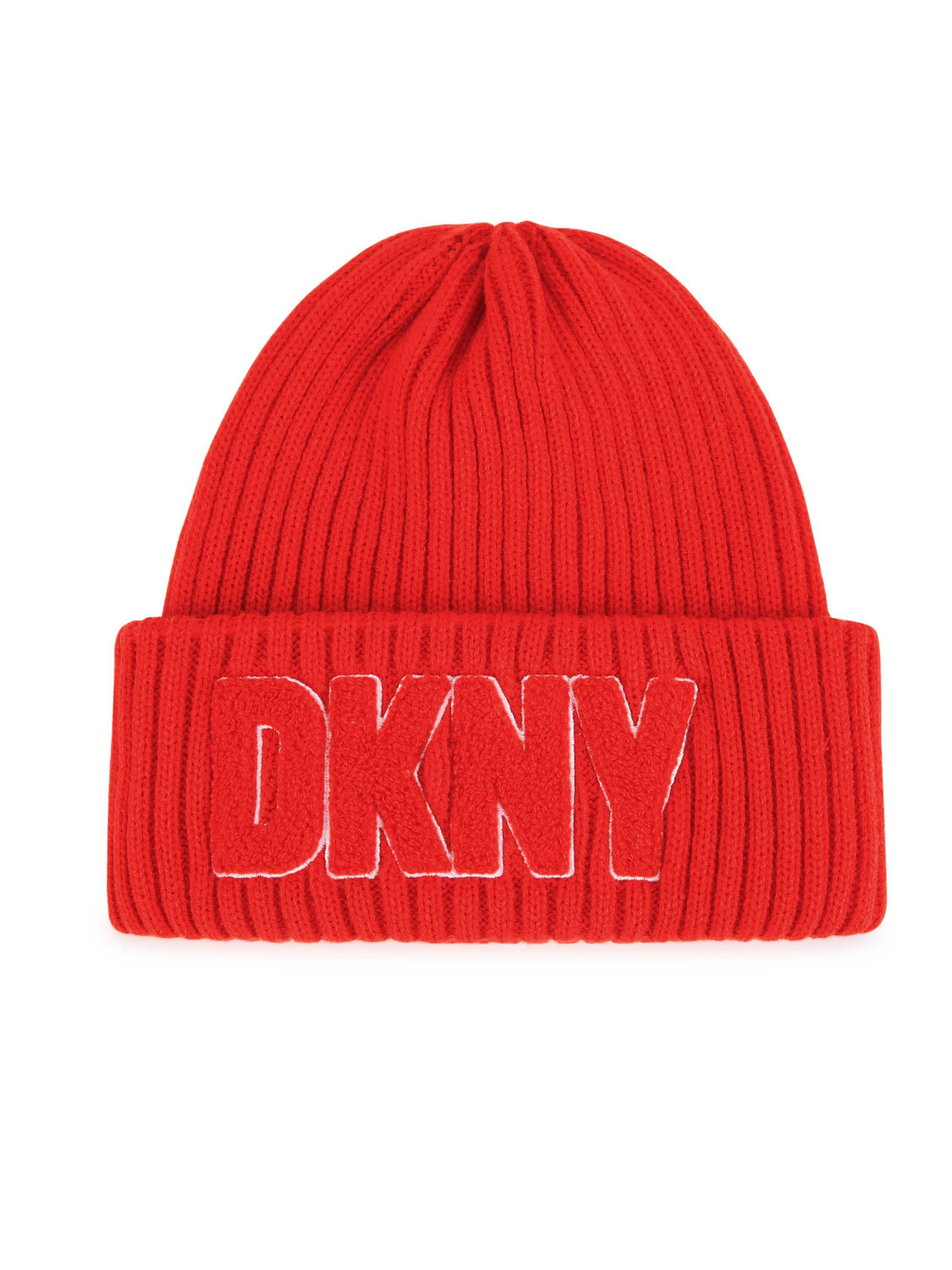 DKNY Junior Orange Knitted Hat With Embroidered Patch _D51000-987
