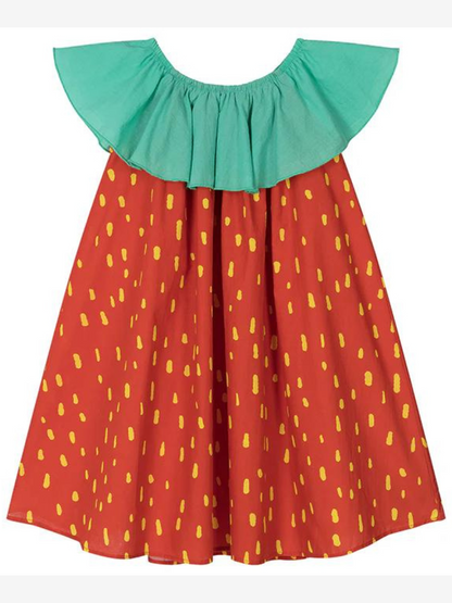 Stella McCartney Red Sleeveless Strawberry Spots Dress