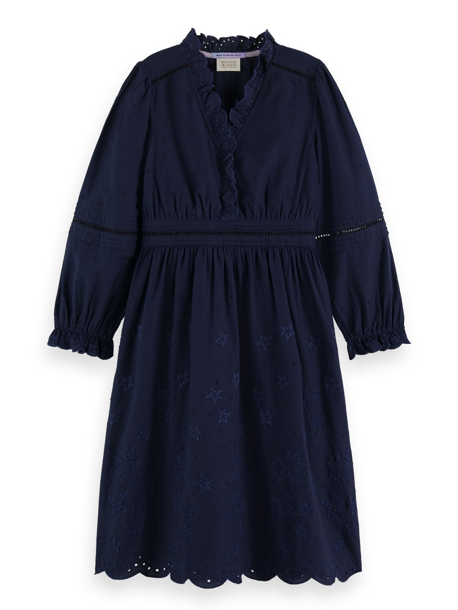 Scotch & Soda Navy Broderie Anglaise Star Dress - NorthGirls
