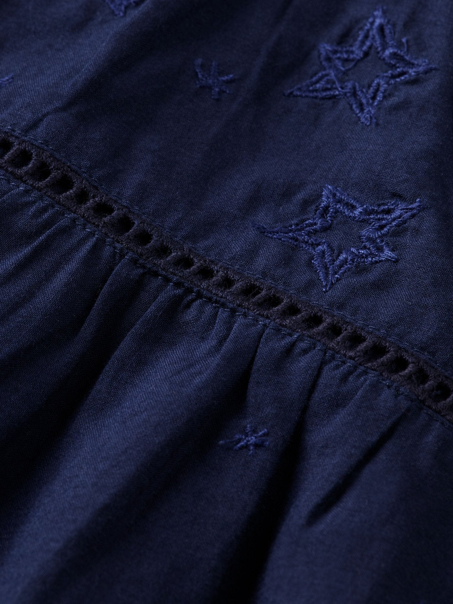Scotch & Soda Navy Button Up Star Embroidery Blouse _175125 - 0002 - NorthGirls