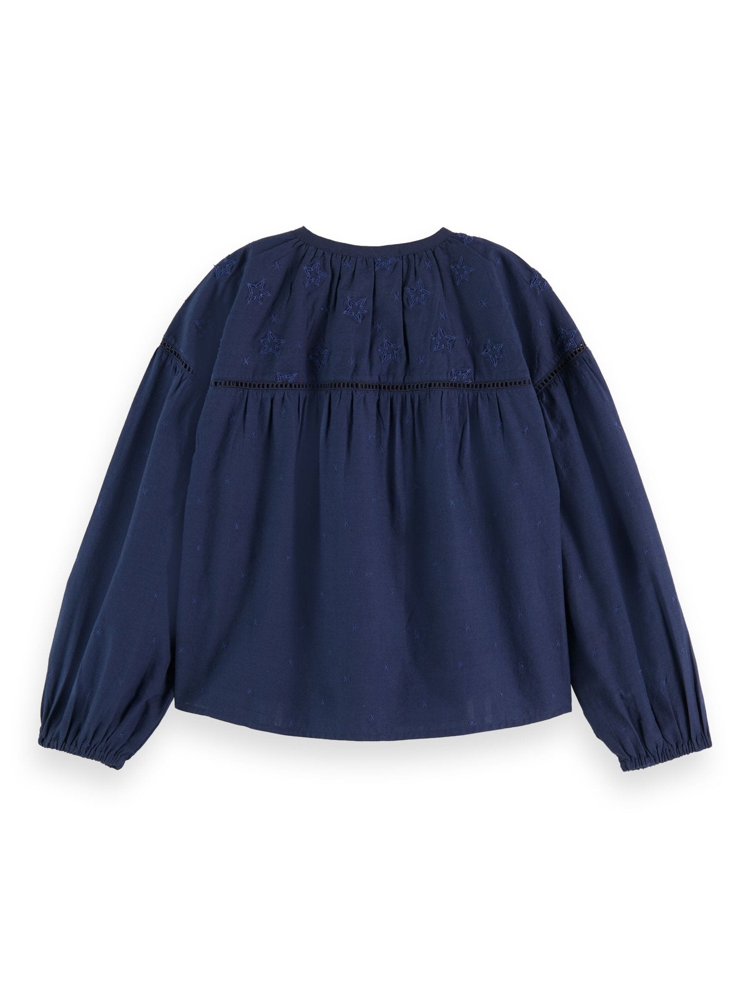Scotch & Soda Navy Button Up Star Embroidery Blouse _175125 - 0002 - NorthGirls