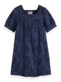 Scotch & Soda Navy Embroidered Short Sleeve Dress - NorthGirls