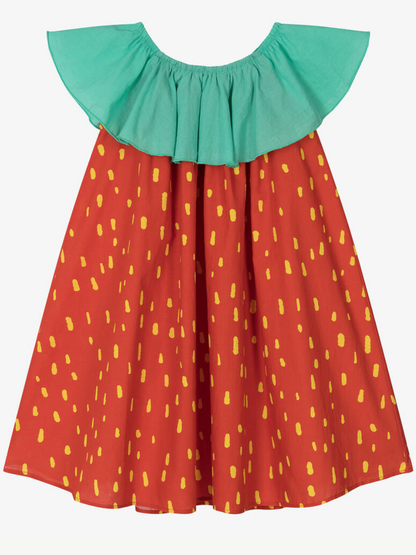 Stella McCartney Red Sleeveless Strawberry Spots Dress