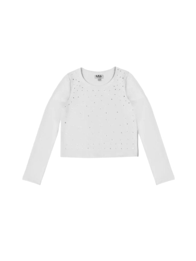 Teen Girl Glam Long Sleeve Diamante Top - NorthGirls