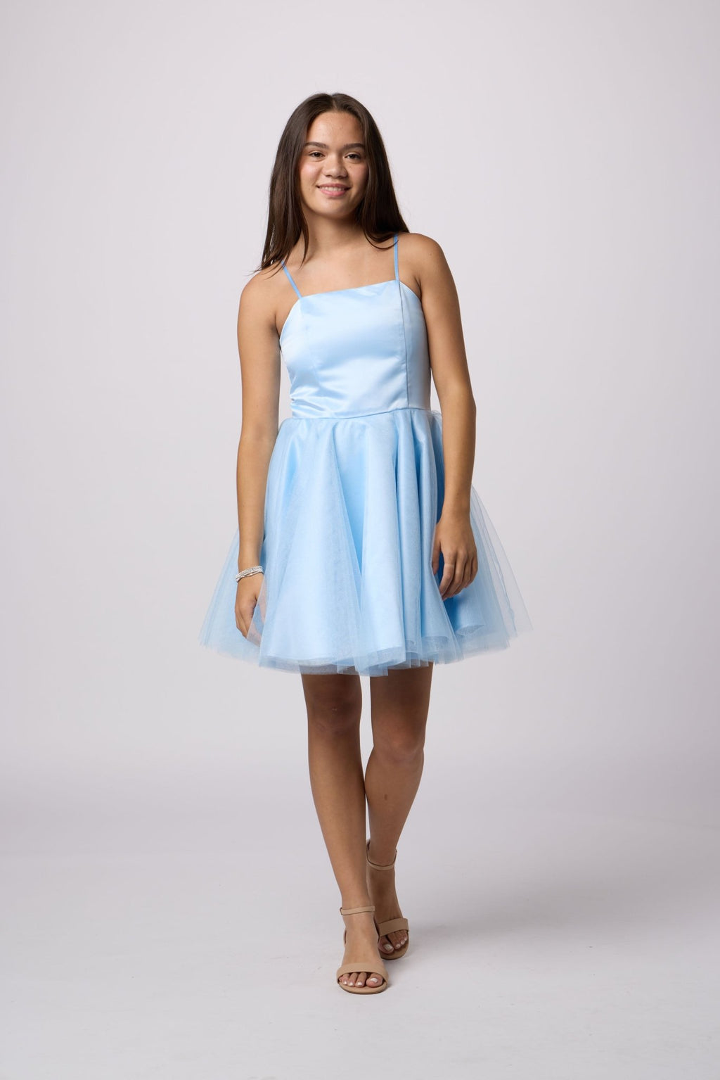 UDT ALICE Satin & Tulle Party Dress w/Straps _ K5132 - NorthGirls