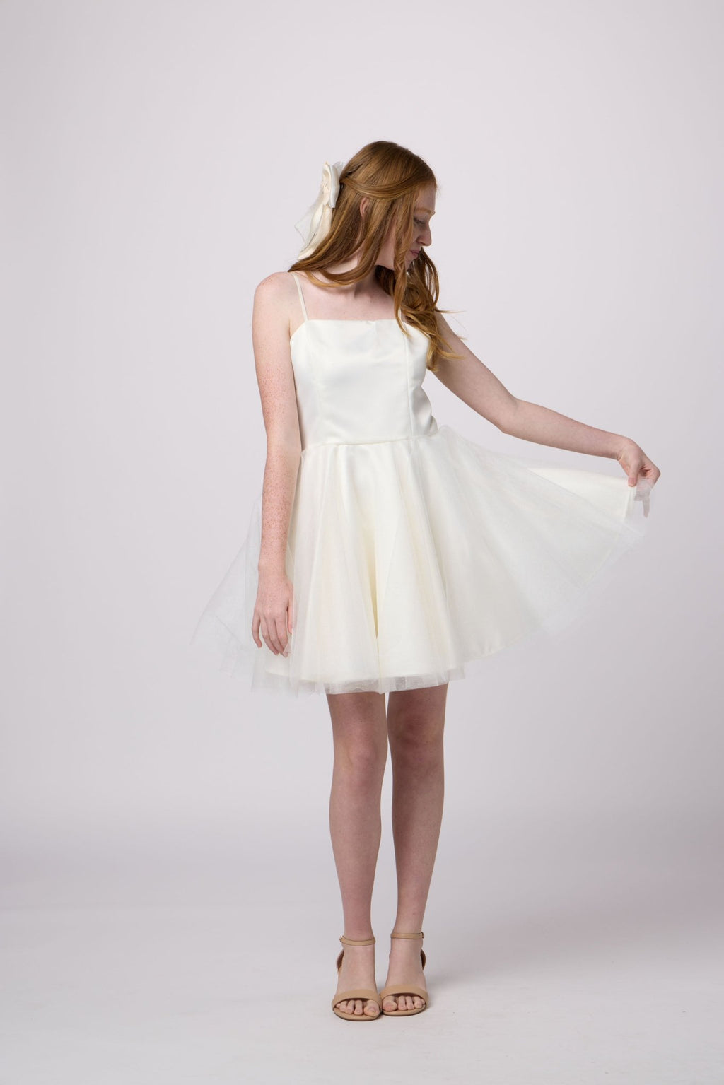 UDT ALICE Satin & Tulle Party Dress w/Straps _ K5132 - NorthGirls