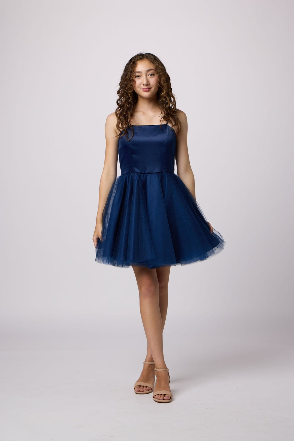 UDT ALICE Satin & Tulle Party Dress w/Straps _ K5132 - NorthGirls