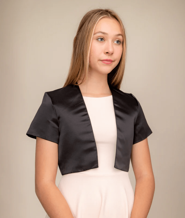 UDT Girls Short Sleeve Satin Bolero_ K4042S - NorthGirls