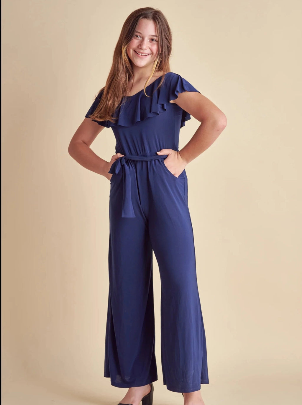 UDT Navy Flutter Sleeve Jumpsuit _K4031 - NV - NorthGirls