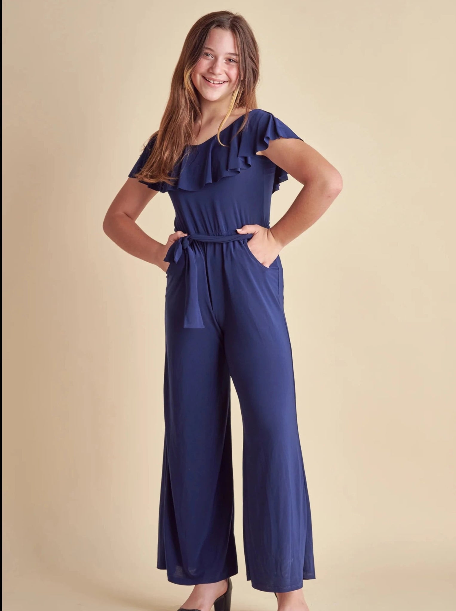 UDT Navy Flutter Sleeve Jumpsuit _K4031 - NV - NorthGirls