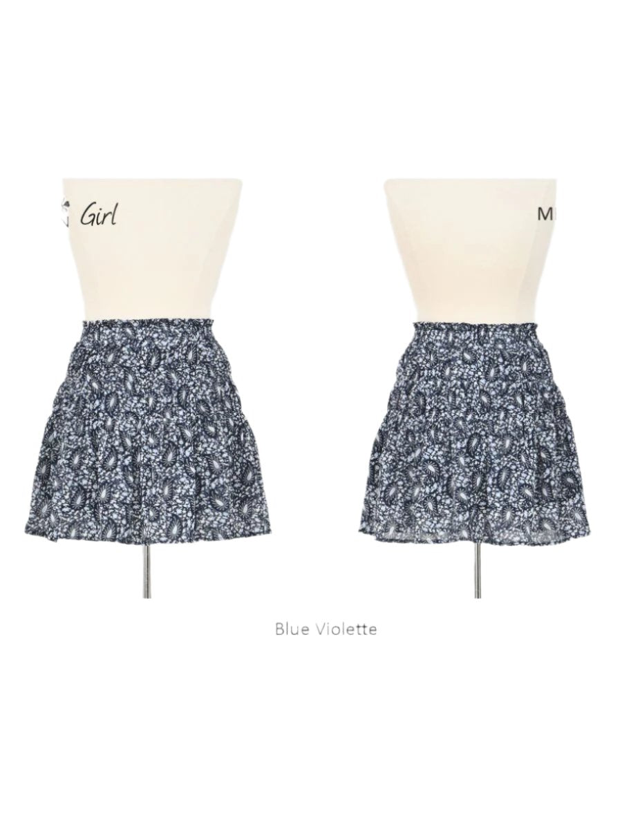 Girls Blue Violette Skirt With Fun Design