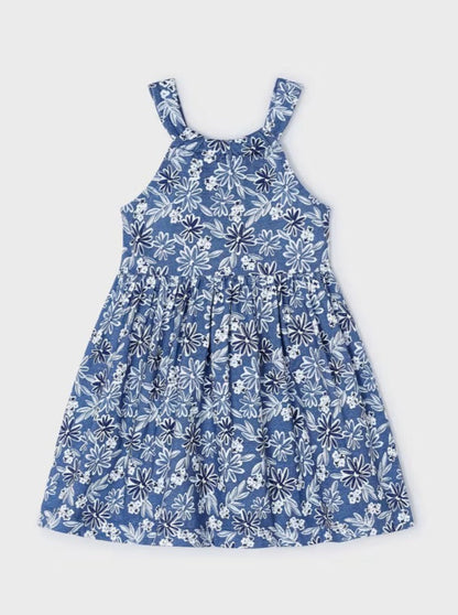Mayoral Mini Blue Floral Printed Dress_ 3945-11