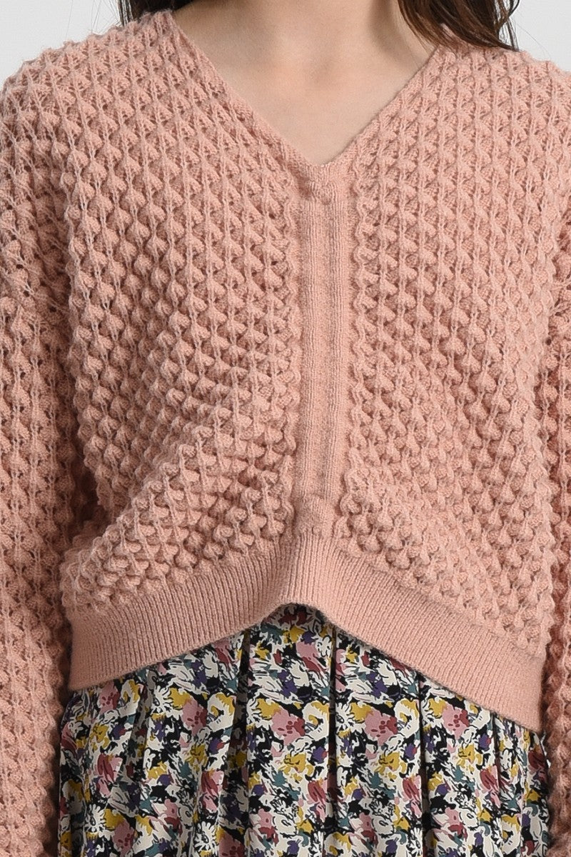 Popcorn knit clearance sweater