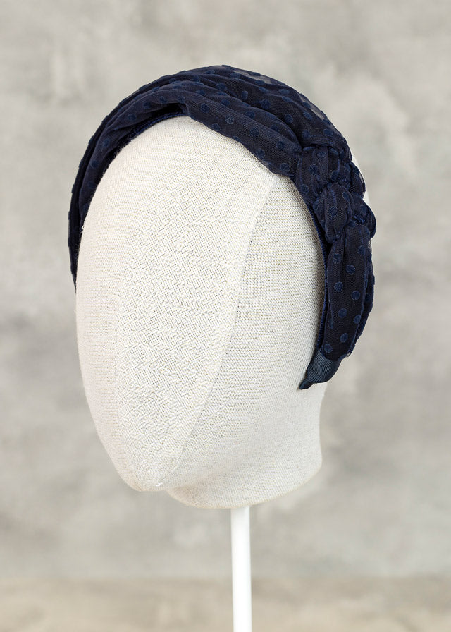 Abel & Lula Flocked tulle headband _Navy 5950-06