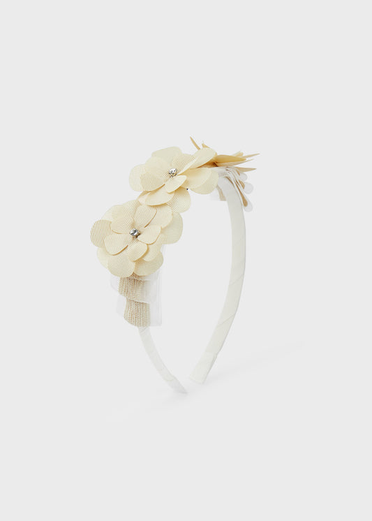 Mayoral Mini Floral Headband_ Natural 10248-32