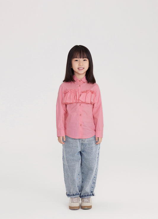 JNBY L/S Blouse w/Ruffles _Pink 1M1271120-661